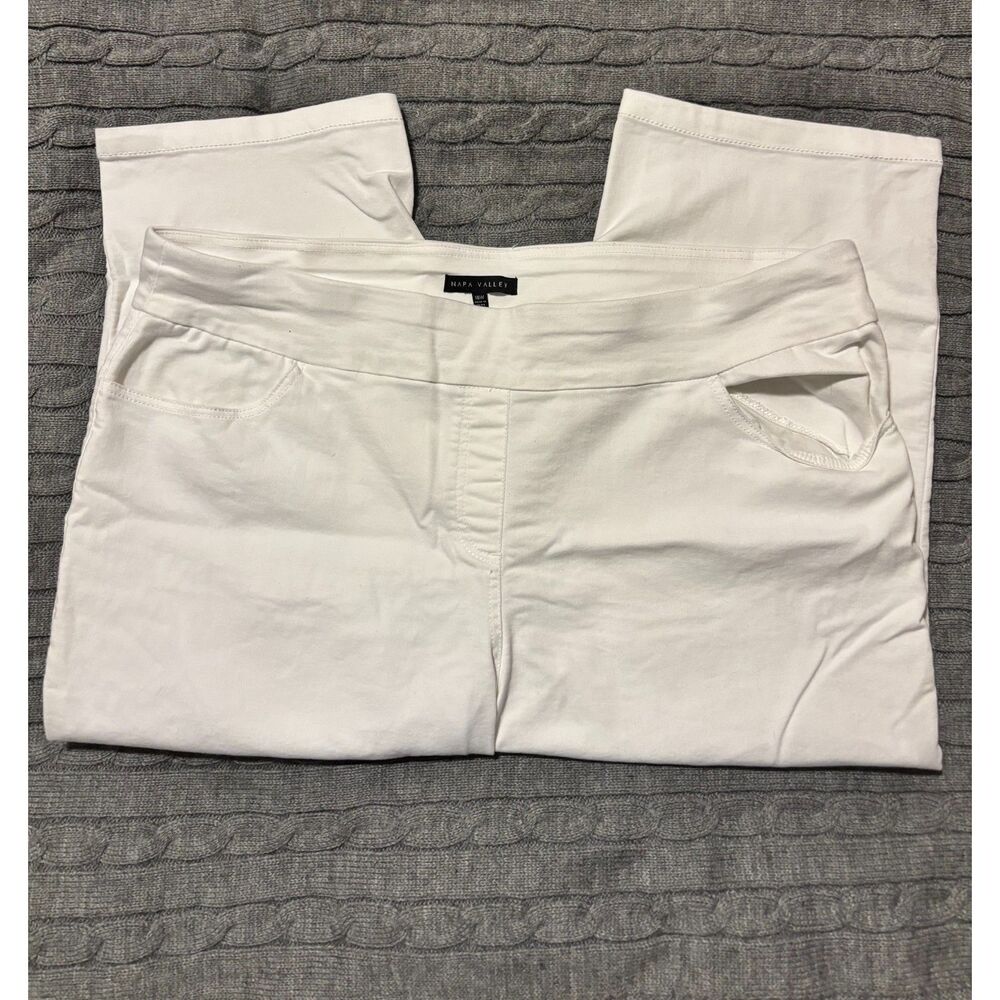Napa Valley Plus Size 18W White Cropped Capri Pants